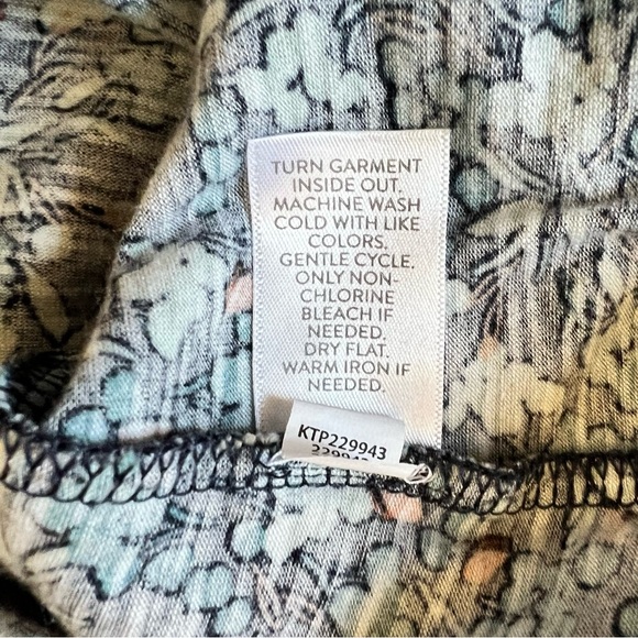 J Jill Floral Tunic Size XL Tall Womens Blue V Neck Long Sleeve Soft Modal Blend - Picture 8 of 9